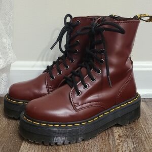 Dr Martens Jadon Cherry Red Platform Boots